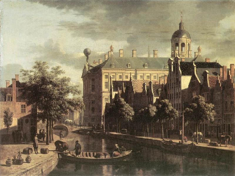 BERCKHEYDE, Gerrit Adriaensz. Amsterdam, the Nieuwezijds near the Bloemmarkt